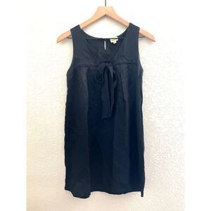 Ella Moss Black Tie Neck Sleeveless Shift Mini Dress XS
